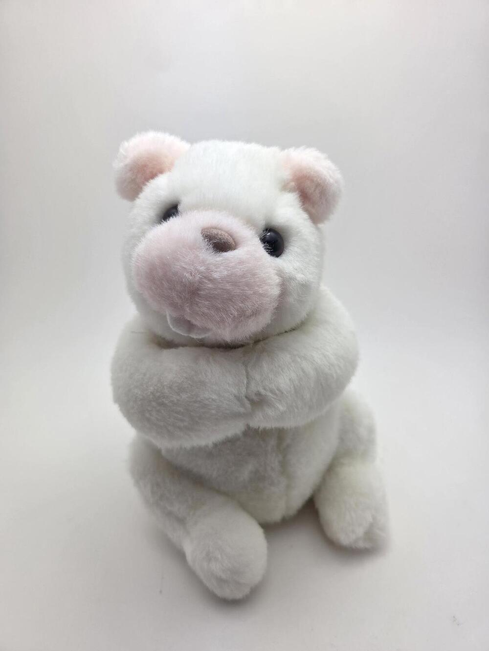 Gund 1992 White and Pink Beaver Plush, Vintage Collectible Rare! (10 inch)
